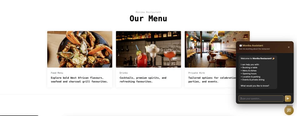 Monika Restaurant screenshot 1