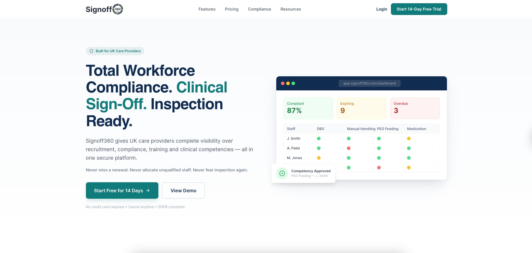 Signoff360 screenshot