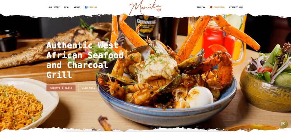 Monika Restaurant website presentation from the delivered project.